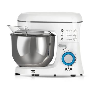 Batedeira Eléctrica com Bacia 3 em 1 RAF 6 Velocidades 1100W, 6.8 L