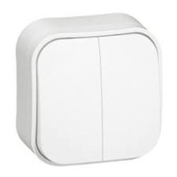 Interruptor Duplo Exterior Legrand, Branco