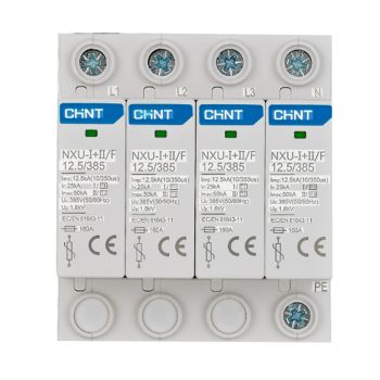Descarregador de Tensão Classe I+II Chint NXU‑I+II/F, 4 Polos