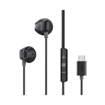 Auriculares Fone de Ouvido com fio Type-C, Preto