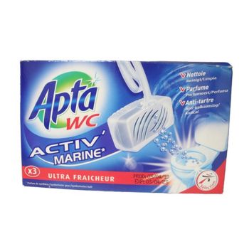 Bloco Sanitário Apta WC Activ Marine, 3 x 40 g