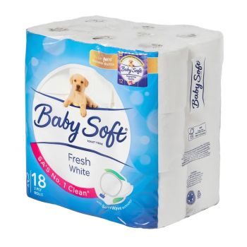 Papel Higiénico Baby Soft Fresh White, 18 un