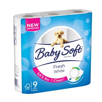 Papel Higiénico Baby Soft Fresh White, 9 un