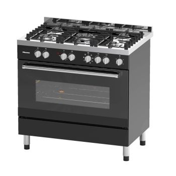 Fogão Hisense 5 Bocas 90*60 Gás Forno Eléctrico HFS90GA5EBL, Preto