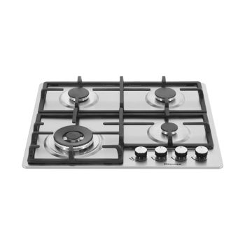 Placa Fogão Hisense 4 Bocas Gás 60Cm 8060W Botões Frontais New 2022 Design Cooking HHU60GAGR, Inox
