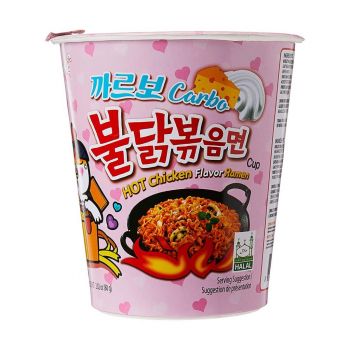 Massa Instantânea de Galinha Picante com Creme Carbonara Buldak Cup Ramen, 80 g