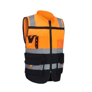 Colete Refletor DEFREFTEC, Laranja Preto