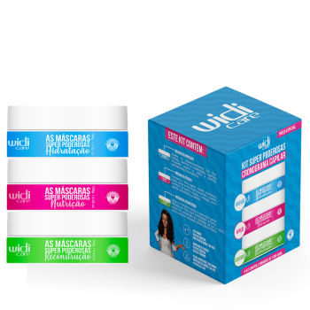Kit Super Poderosas Cronograma Capilar Widi Care Hidratação Nutrição Reconstrução, 3 x 100g