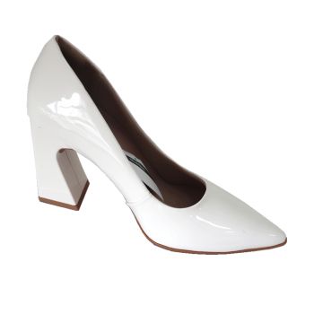 Sapato Feminino Salto Alto Grosso, Branco