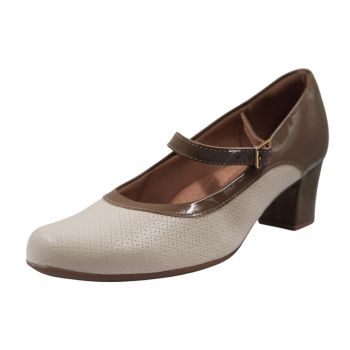 Sapato Salto Médio Piccadilly, Creme