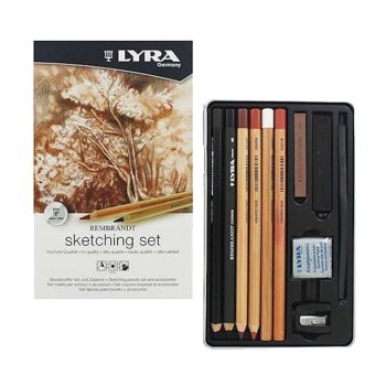 Lápis de Desenho Lyra Rembrandt sketching Set Esboço Caixa Metalica