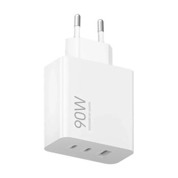 Carregador de Telefone Xiaomi HyperCharge 90 W 3 Portas, Branco