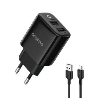 Carregador Dual USB Oraimo Carregamento Rápido, Preto