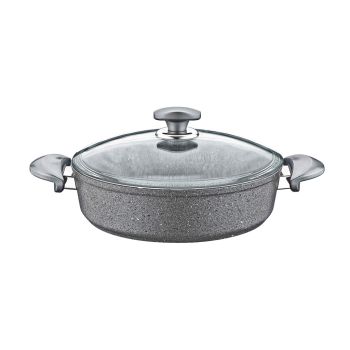 Caçarola Rasa Antiaderente de Granito OMS 28cm 3310, Cinza