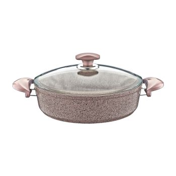 Caçarola Rasa Antiaderente de Granito OMS 30cm 3310, Castanha