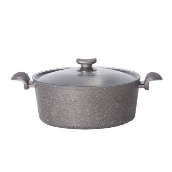 Caçarola Profunda Antiaderente de Granito OMS 30cm 3111, Cinza