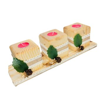 Castiçal de Madeira para Velas Modelo II