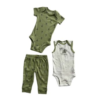 Conjunto Infantil Carters 6 Meses, Verde e Cinza