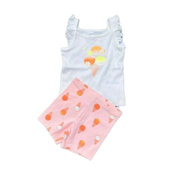 Conjunto Infantil Carters 24 Meses, Rosa Branco Laranja