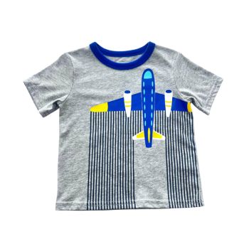Camiseta Infantil The Children’s Place Cinza e Azul, 18 á 24 Meses