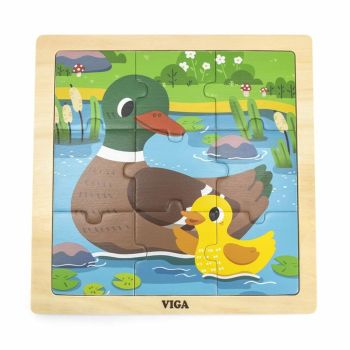 Puzzle de Madeira Viga Patinhos, 9 pcs