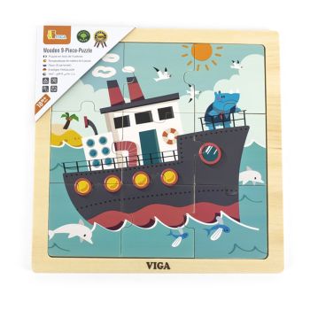 Puzzle de Madeira Viga Navio, 9 pcs