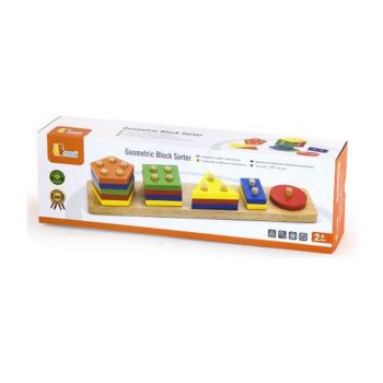 Brinquedo Classificador de Blocos Geométricos Viga, Contar e Classificar