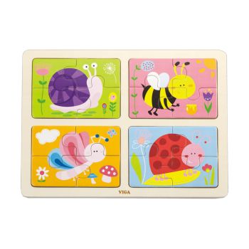 Puzzle de Madeira Viga Insects 4 em 1