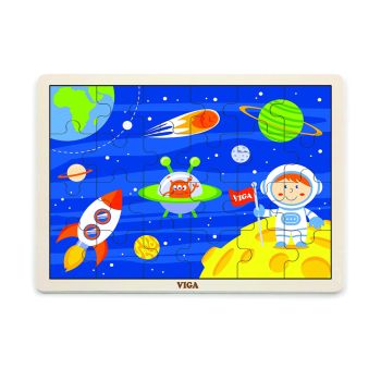 Puzzle de Madeira Viga Space Travel, 24 pcs