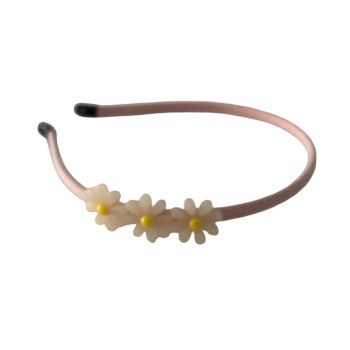 Bandolete Infantil com 3 Flores, Rosa Claro