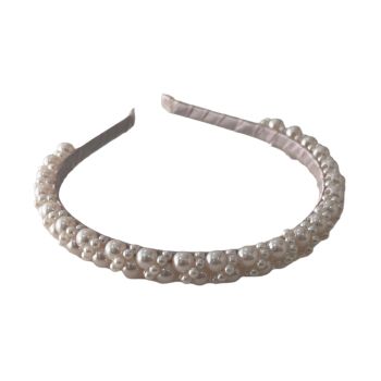 Bandolete Infatil Com Pérolas, Rosa Bebé