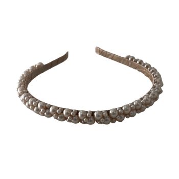 Bandolete Infantil com Pérolas, Creme