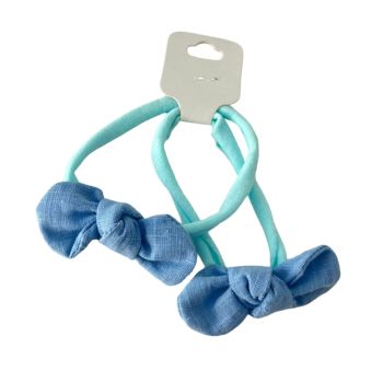 Conjunto Infantil 2 Laços com Fita em Nó, Azul