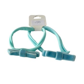 Conjunto Infantil 2 Laços Com Fita Aveludada, Azul