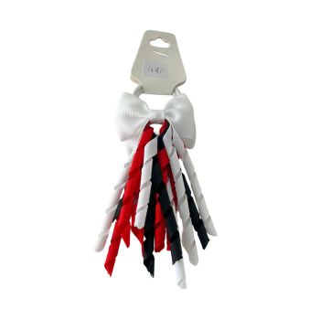 Conjunto Infantil 2 Puchinhos com Laço, Branco Preto e Vermelho