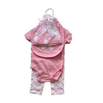 Conjunto Infantil Duck Duck 0 a 6 Meses, Rosa