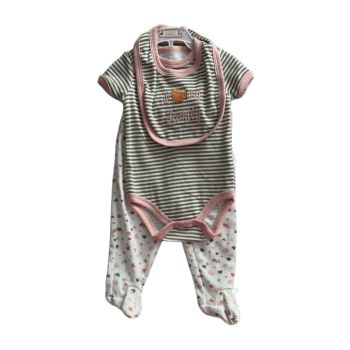 Conjunto Infantil Duck Duck 3 a 6 Meses, Castanho