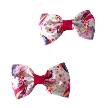 Gancho Médio Infantil com Unicórnio, Rosa e Branco