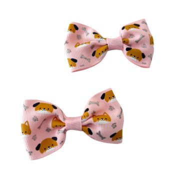 Gancho Médio Infantil Com Cachorrinho, Rosa Bebé