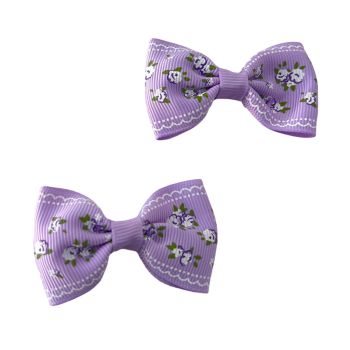 Gancho Médio Infantil Com Florzinhas Brancas, Lilás