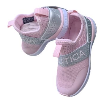 Sapatilha Infantil Nautica Tamanho 10, Rosa e Prata