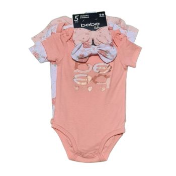 Conjunto de Roupa Infantil 0 a 9 Meses, Coral