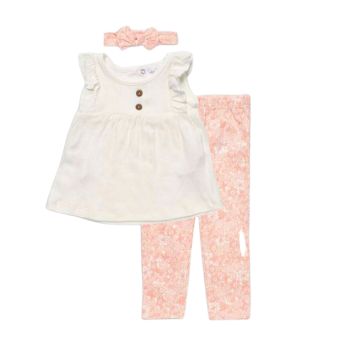 Conjunto Infantil Rene Rofe 6 a 9 Meses, Branco Coral