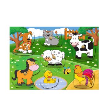Puzzle Farm Peg, 7 pcs
