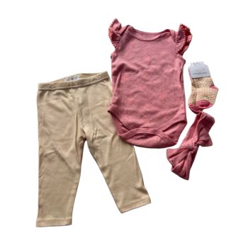 Conjunto Infantil Rene Rofe 0 a 9 Meses, Rosa