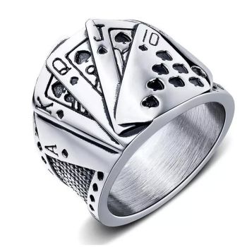 Anel Masculino Inox Silver 12255, Tamanho: 8