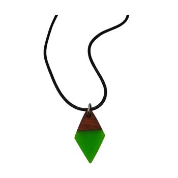 Colar Luminar Castanho-Verde Flor 30906