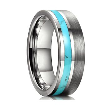 Anel Masculino de Aço Inoxidável 12378 Silver, Tamanho 8