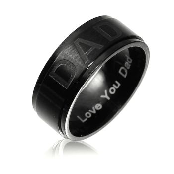 Anel Masculino de Aço Inoxidável 12329 Preto, Tamanho Variáveis