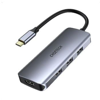 Adaptador multiporta USB-C 9 em 1 Choetech, Preto